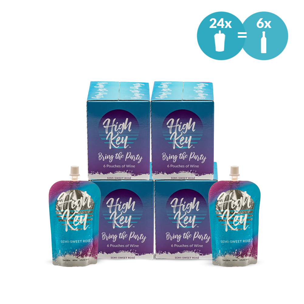High Key Semi-Sweet Rose' Pouch - 24 Pack = 6 Bottles