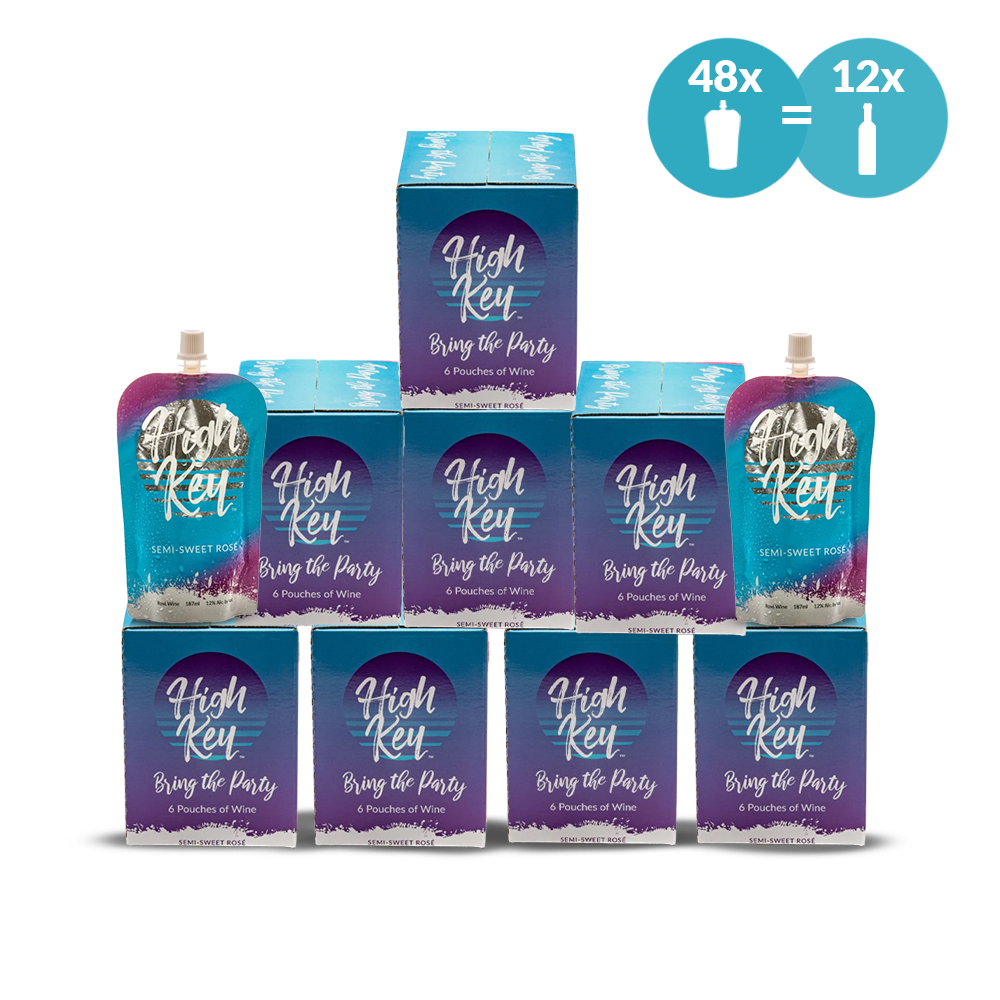 High Key Semi-Sweet Rose' Pouch - 48 Pack = 12 Bottles